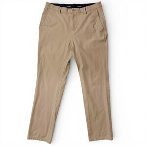 Jos A Bank Traveler Pants Mens 32x30 Beige Khaki Slim Fit Commuter Tech Chino